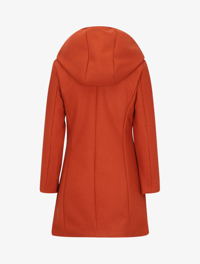 Manteau à capuche et à zip asymétrique - Orange - 2