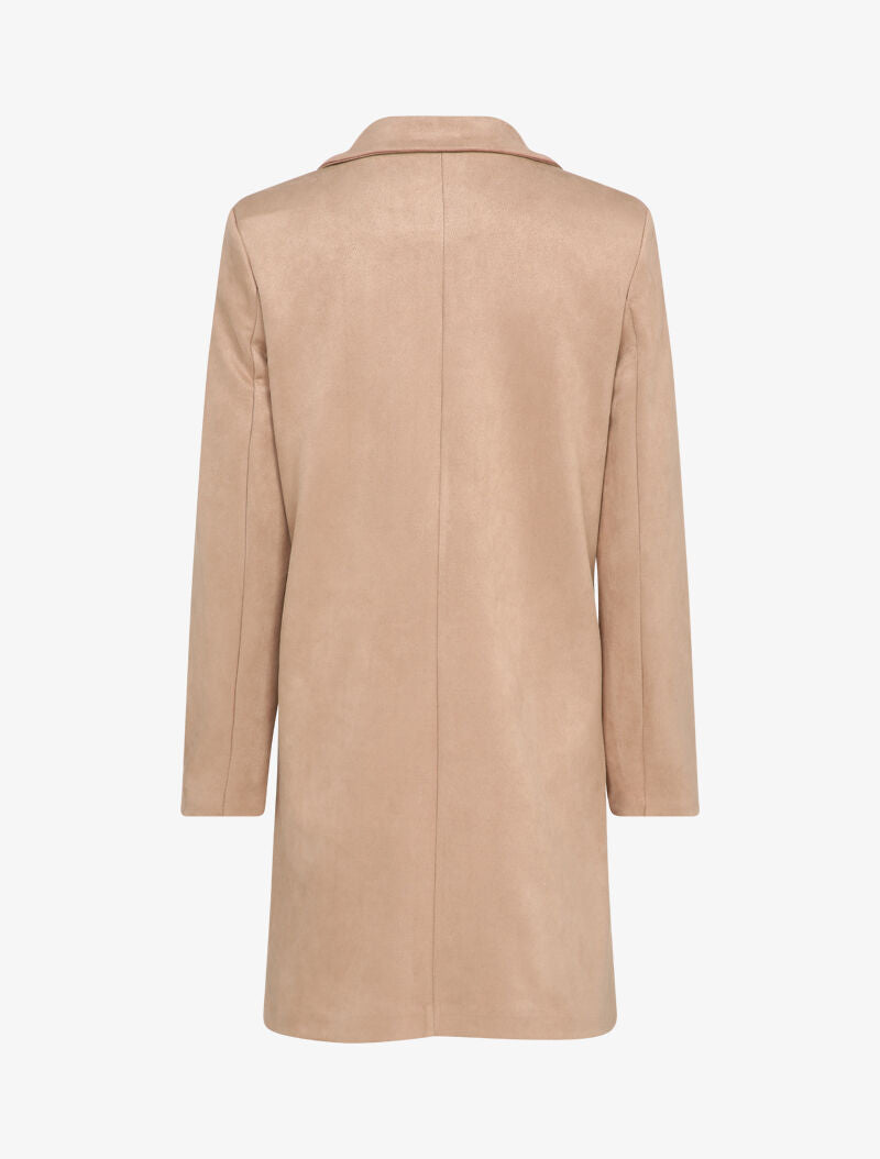 Veste longue en suédine - Beige - 2