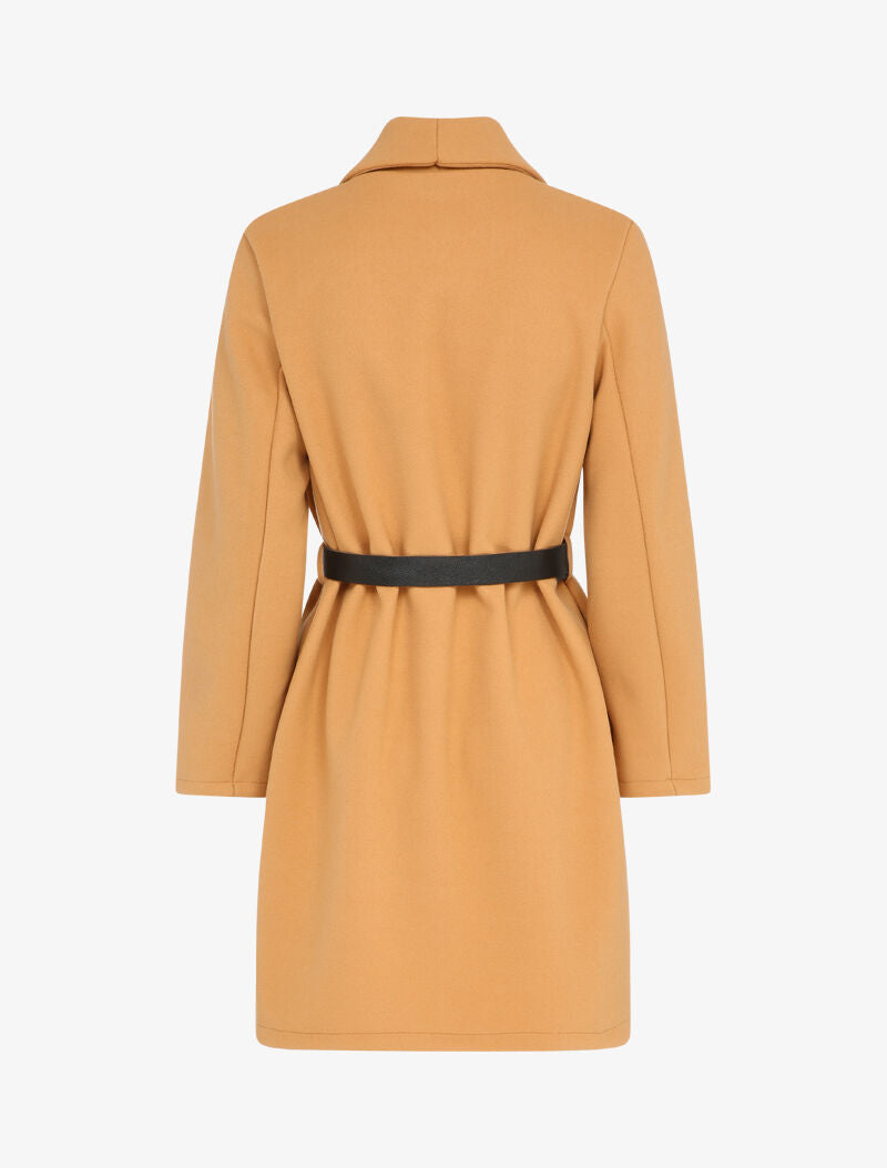 Manteau mi-long à un bouton - Beige foncé - 2