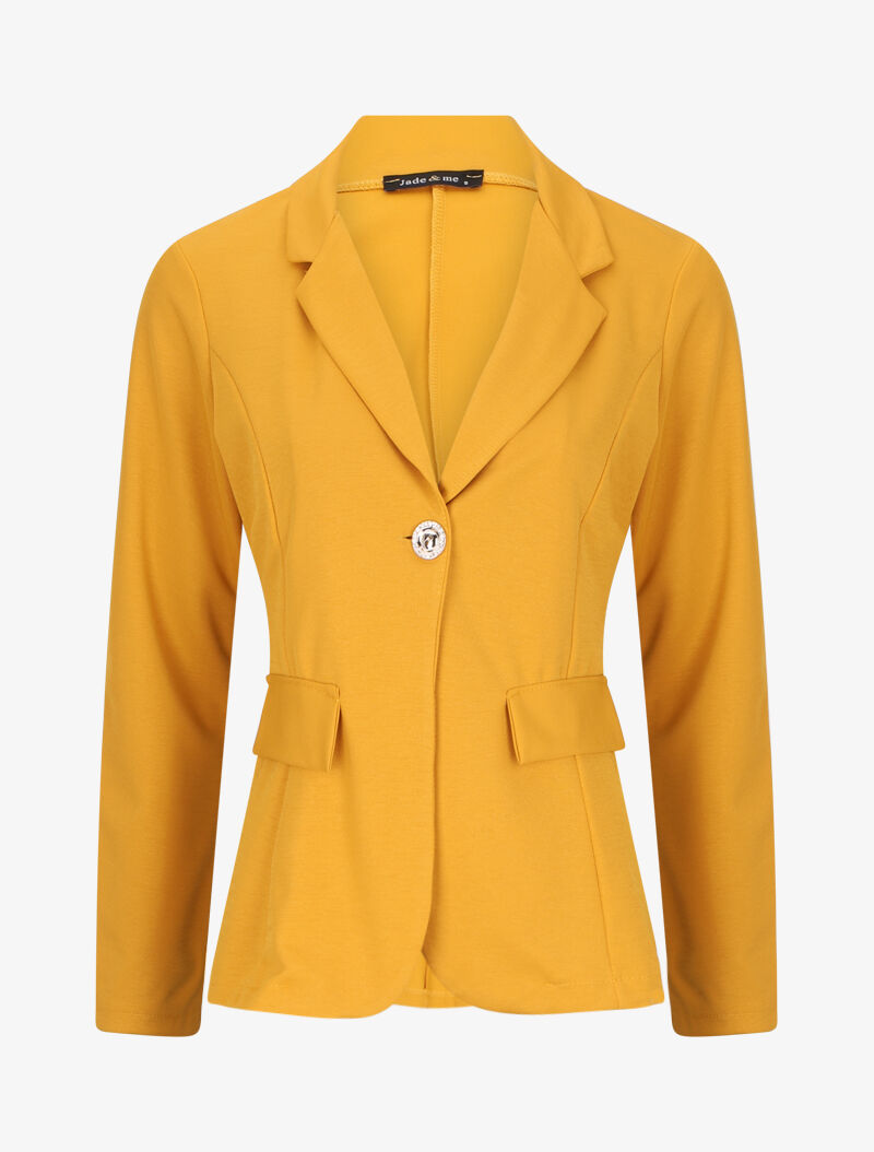 Veste cintrée à col cranté - Jaune - 1