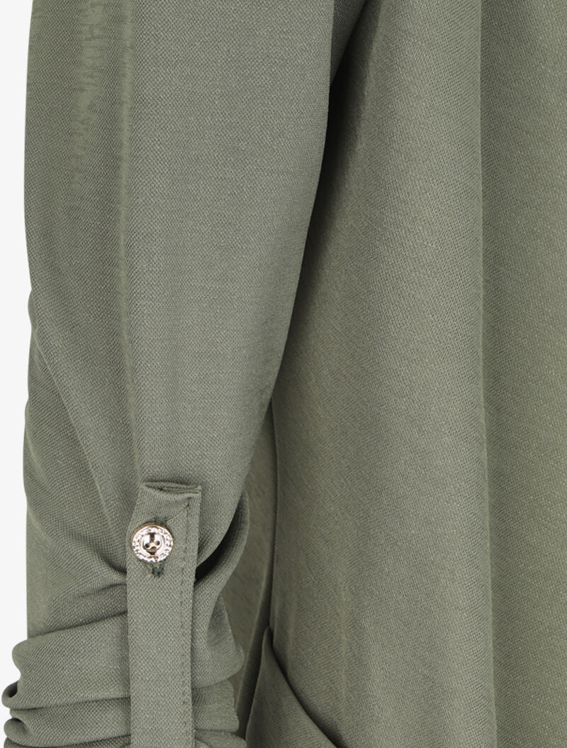 Veste asymétrique à manches rabattables - Kaki - 3