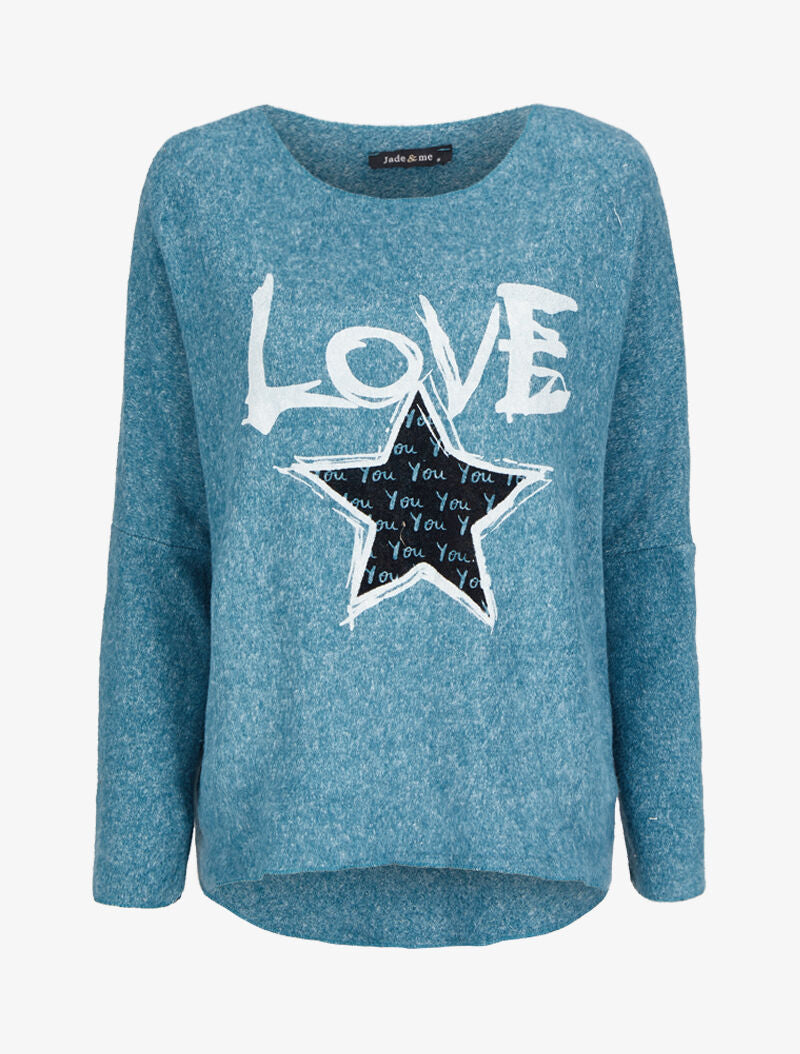 Pull oversize à logo - Bleu - 4