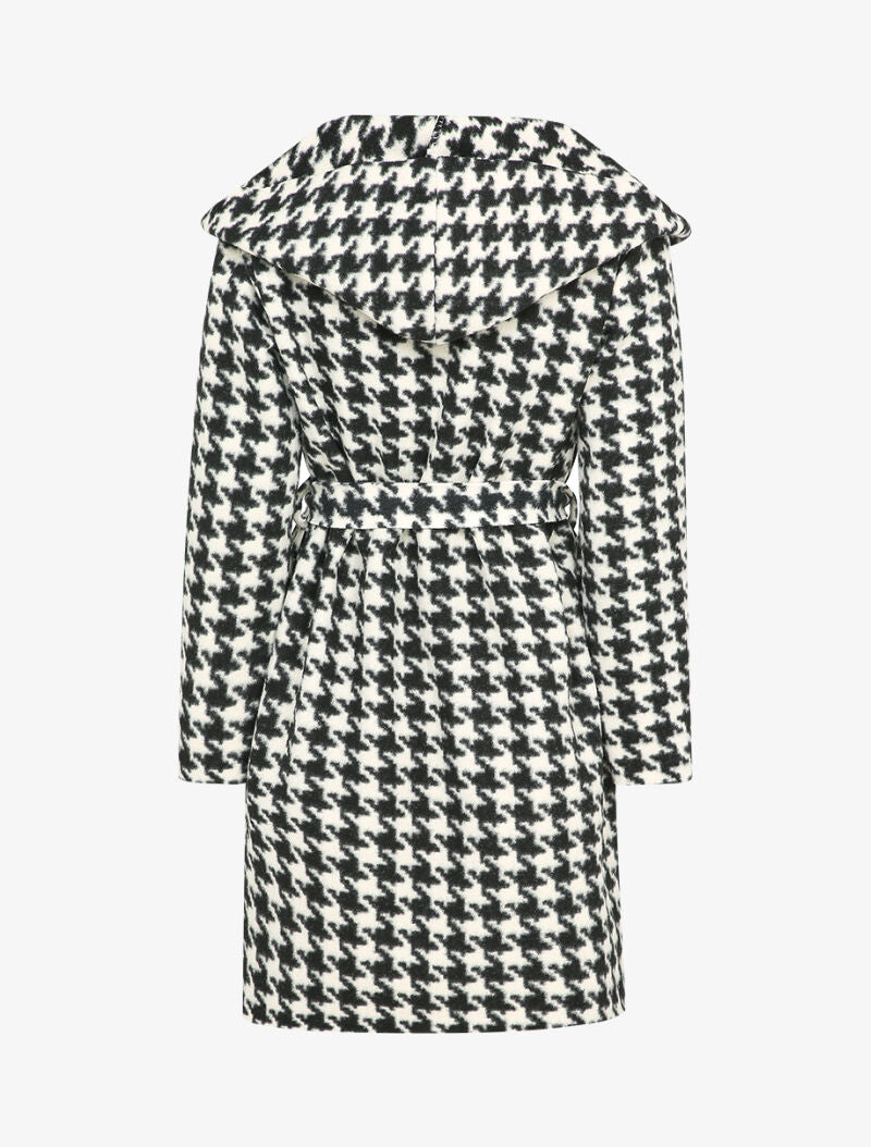 Manteau à capuche imprimé pied de coq - Noir/blanc - 2