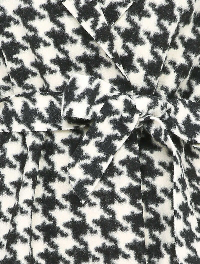 Manteau à capuche imprimé pied de coq - Noir/blanc - 3