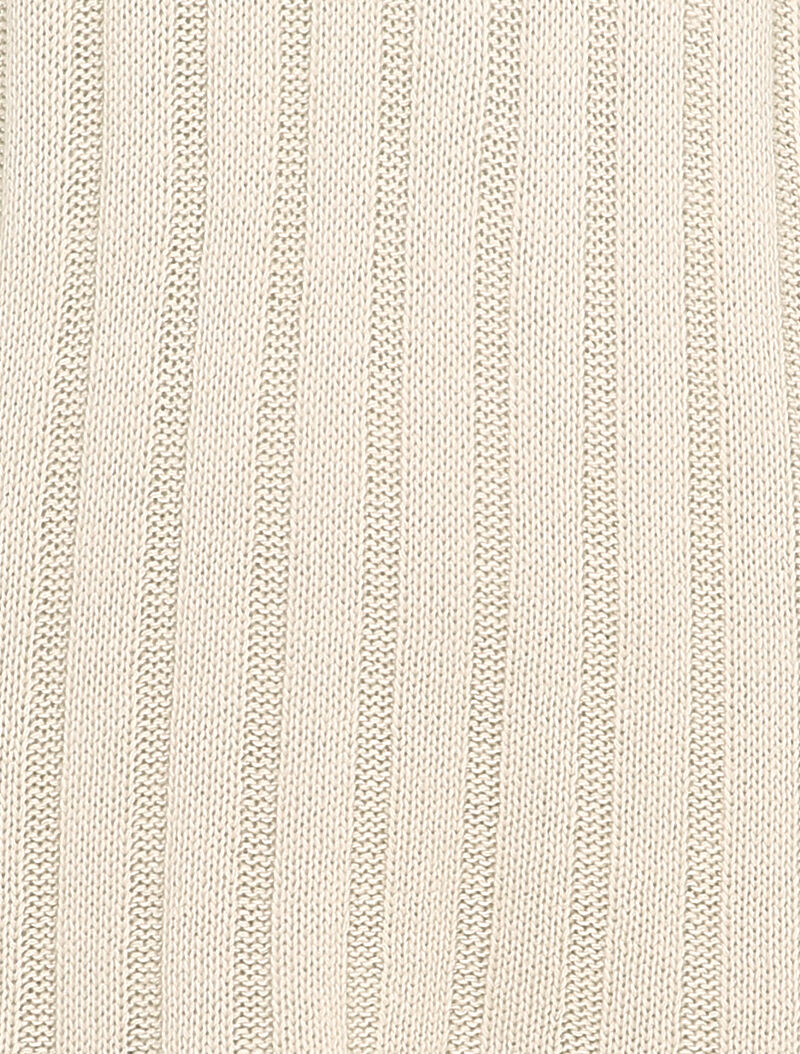 Pull oversize côtelé à manches à revers - Beige - 3