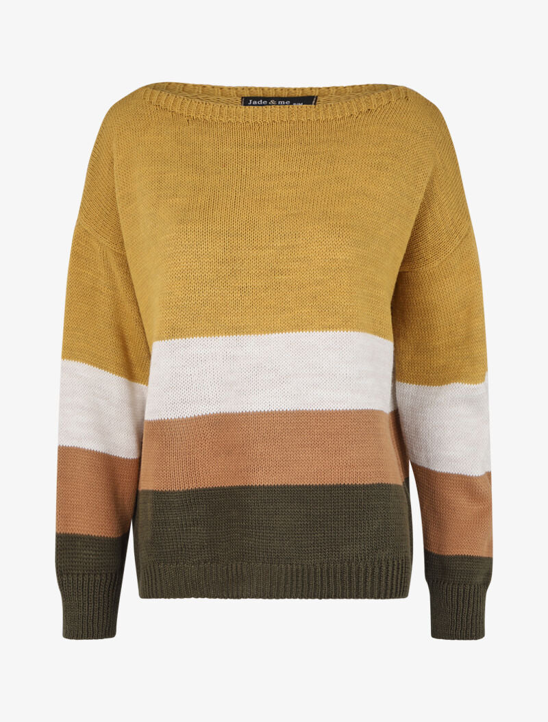 Pull oversize à rayures - Jaune - 1