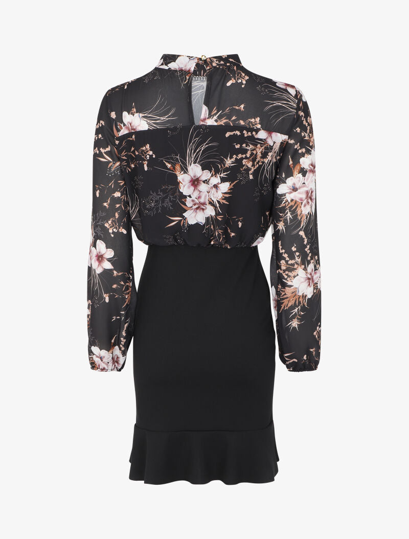 Robe volantée à motif fleurs d&