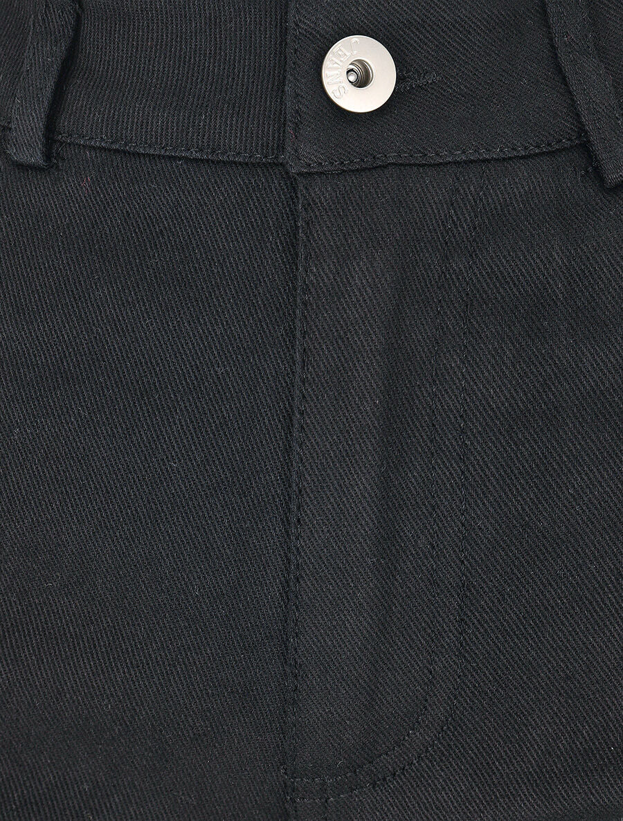 Jean stretch droit à taille haute - Noir - 3