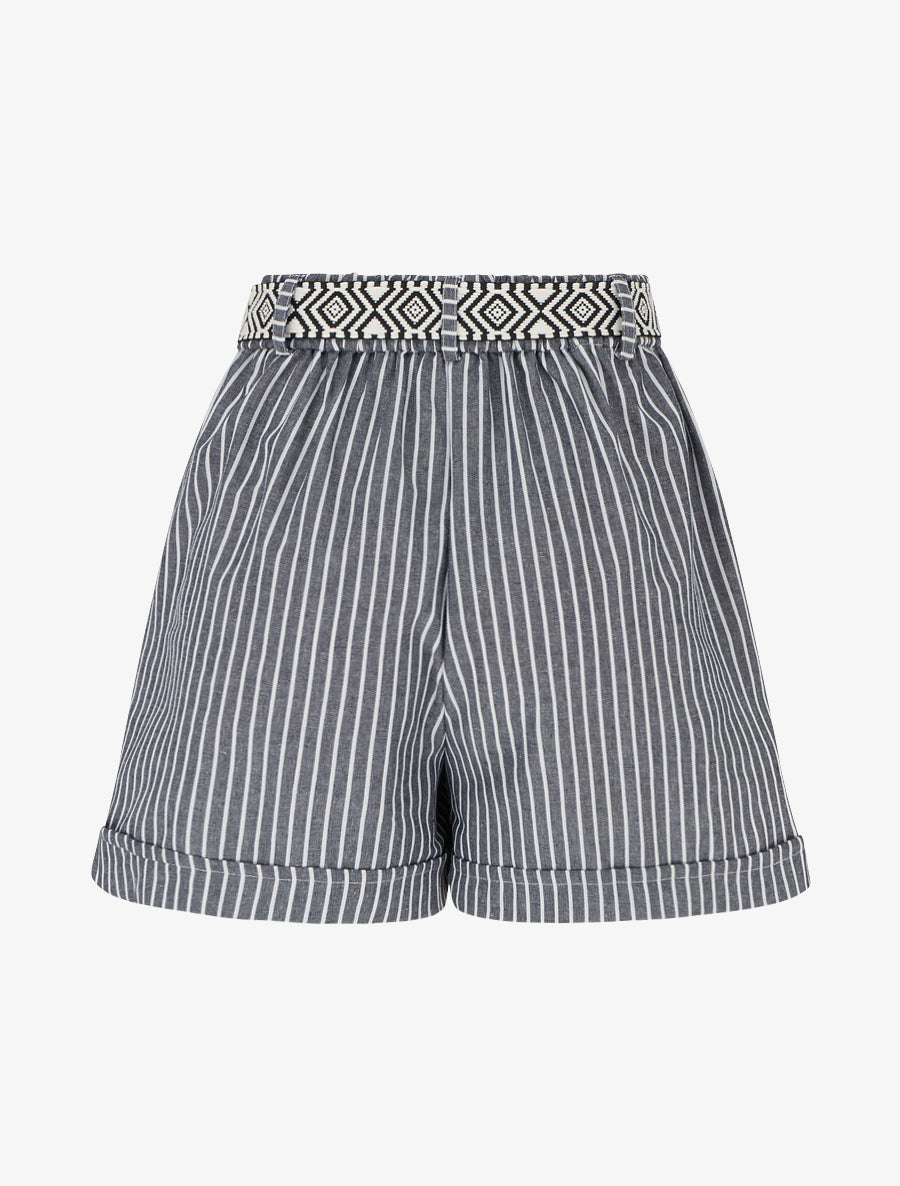 Short droit à rayures - Gris - 2