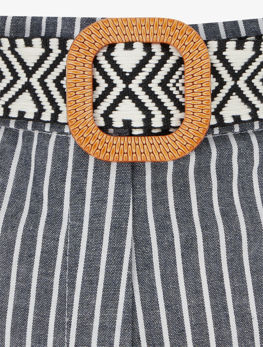 Short droit à rayures - Gris - 3