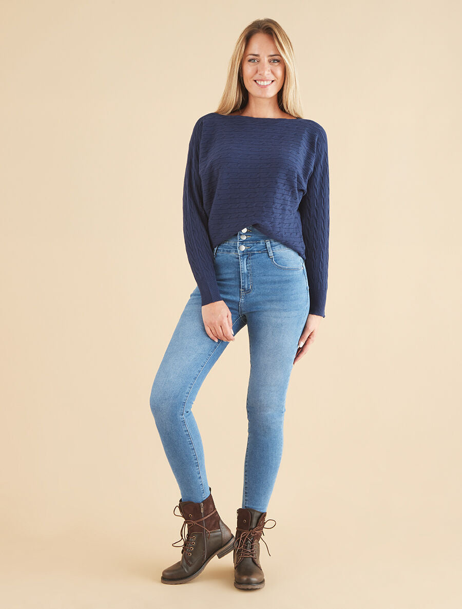 Jean taille empire coupe skinny - Bleu - 4