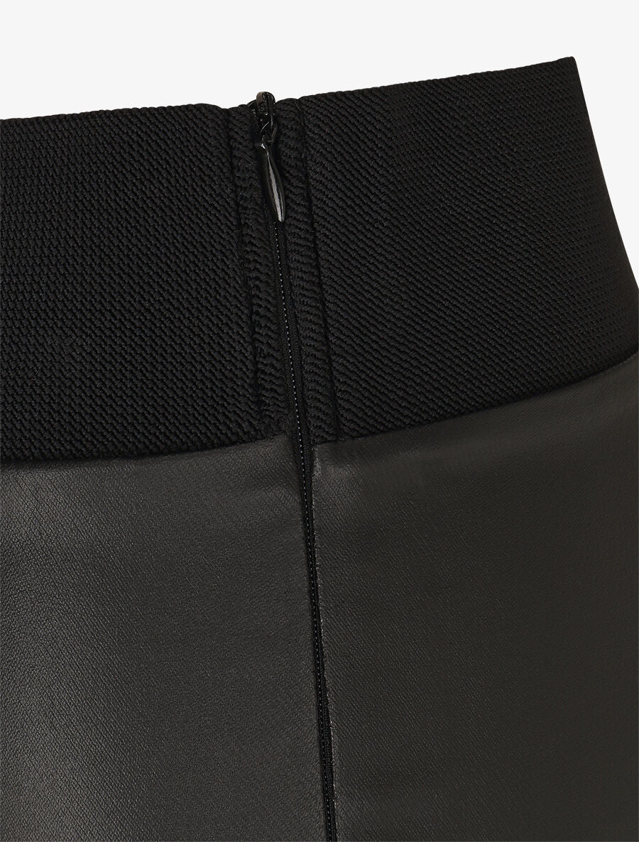 Legging uni en simili élastiqué - Noir - 3