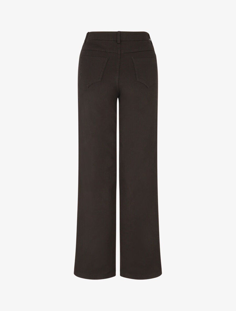 Jean wide leg taille haute coupe droite - Noir - 2