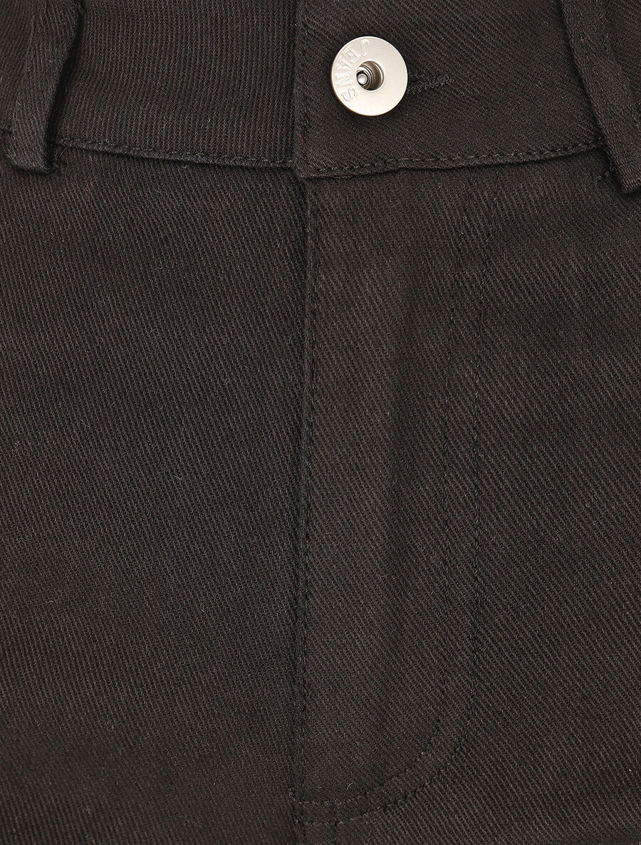 Jean wide leg taille haute coupe droite - Noir - 3