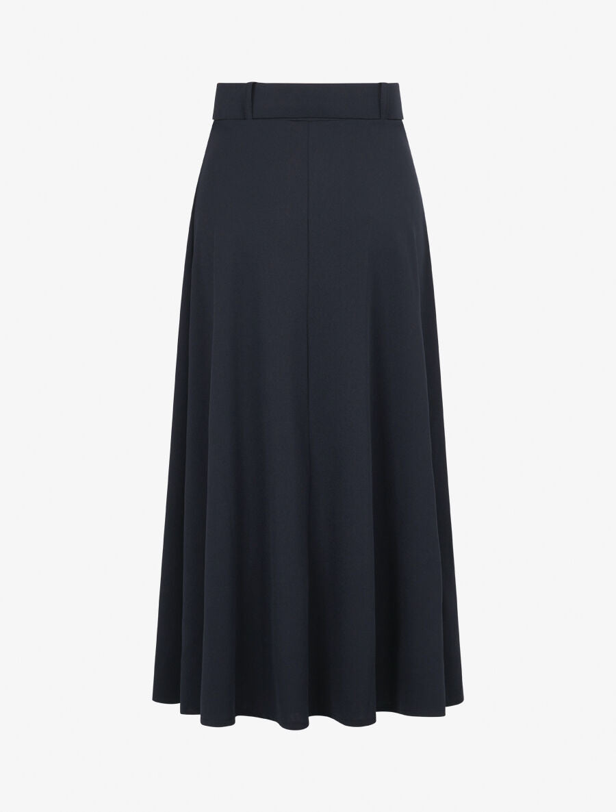 Jupe trapèze ceinturée - Marine - 2