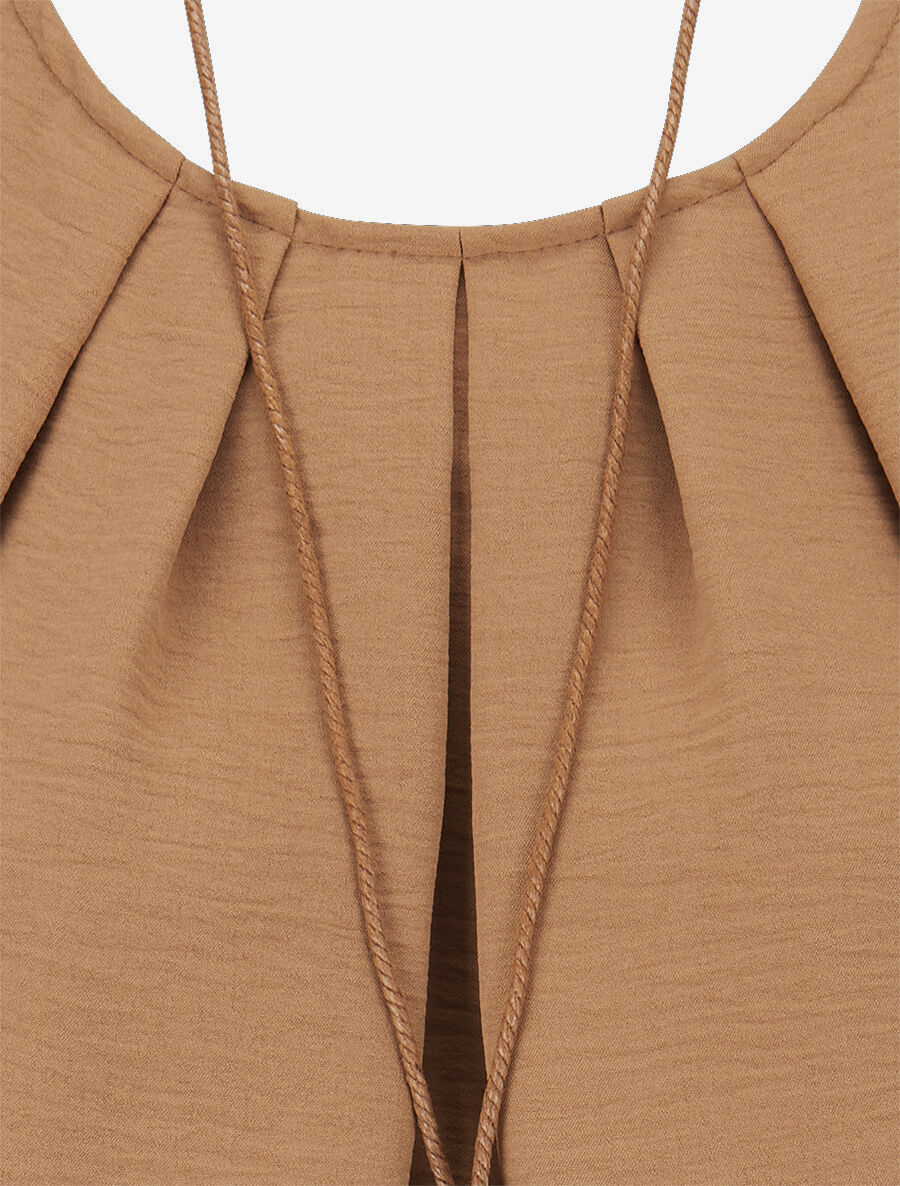 Top fluide à buste plissé - Taupe - 3
