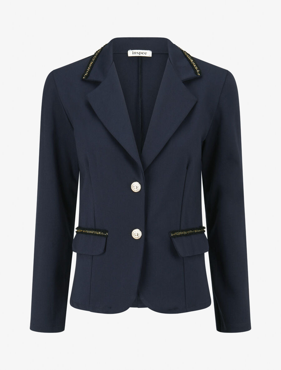 Veste à détails irisés - Marine - 4
