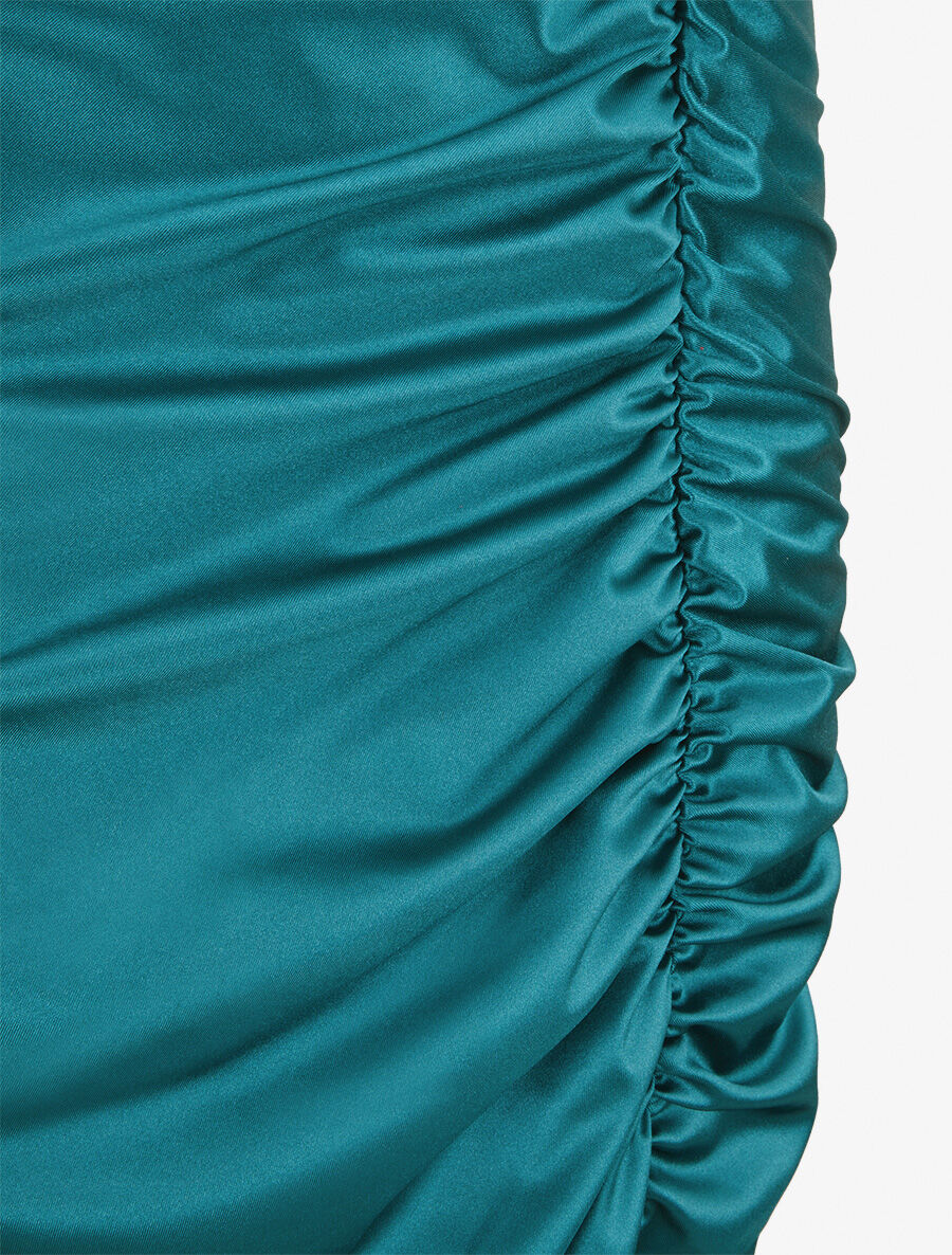 Robe de soirée coupe sirène drapée - Vert émeuraude - 3