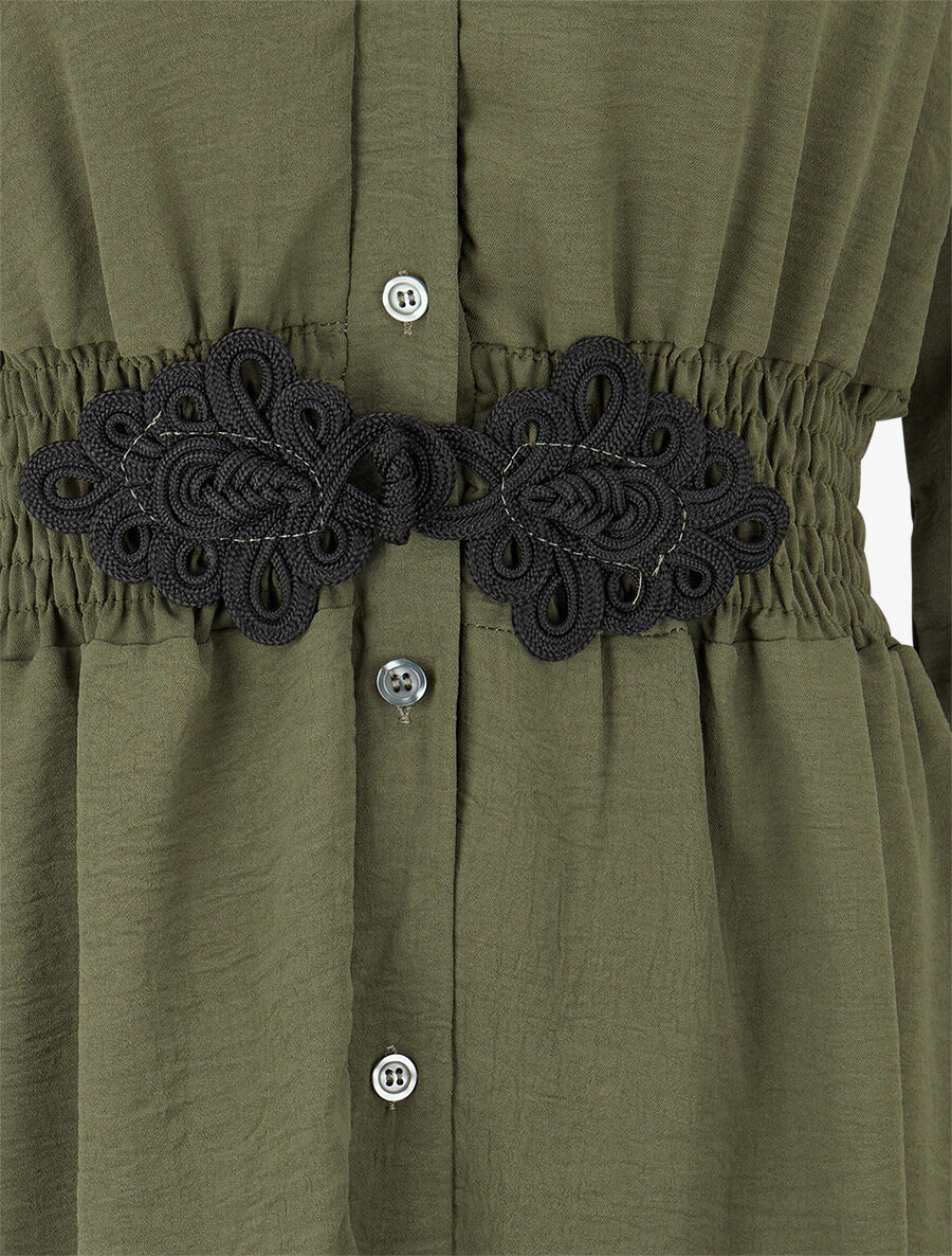 Chemise à taille élastiquée - Kaki - 3