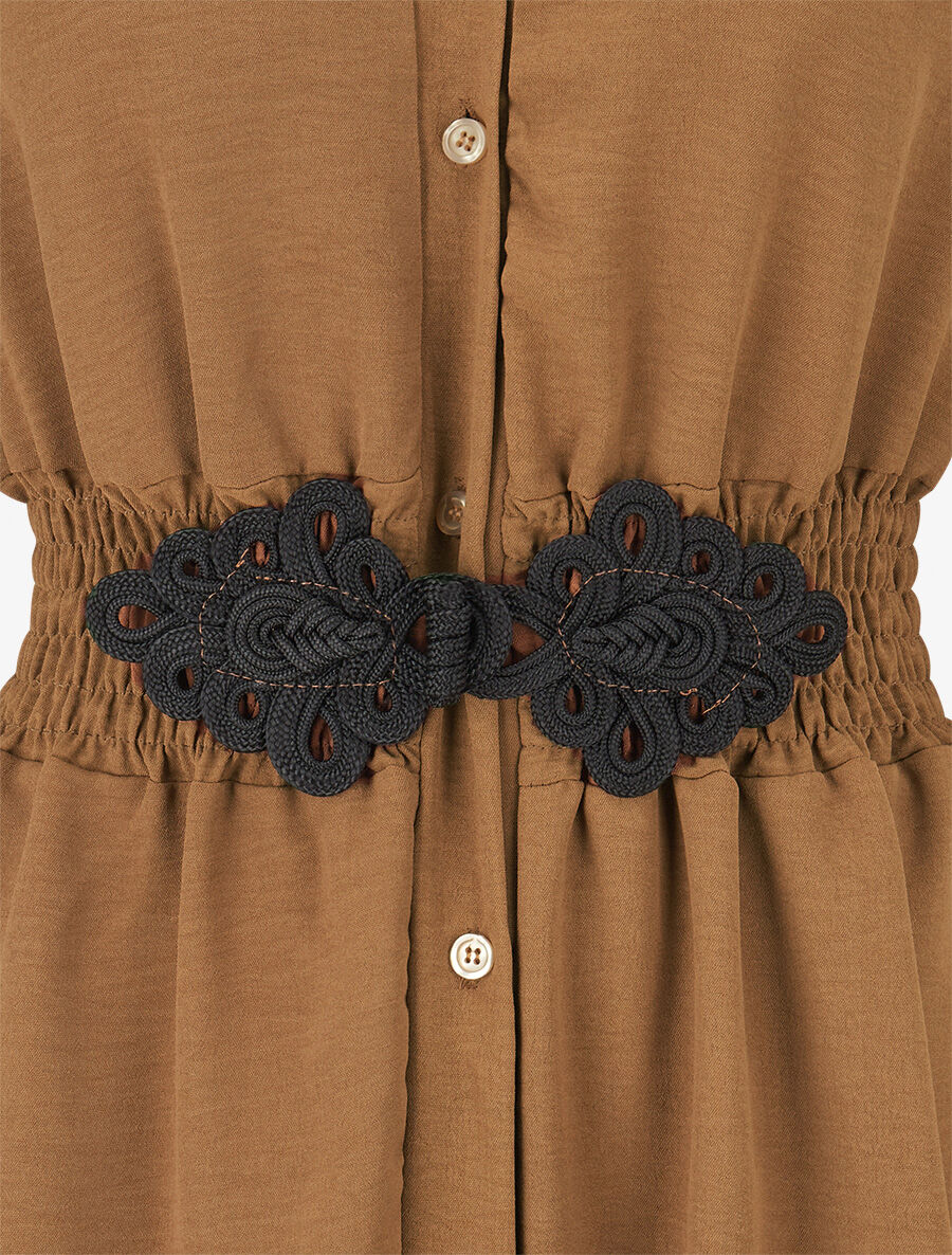 Chemise à taille élastiquée - Camel - 3