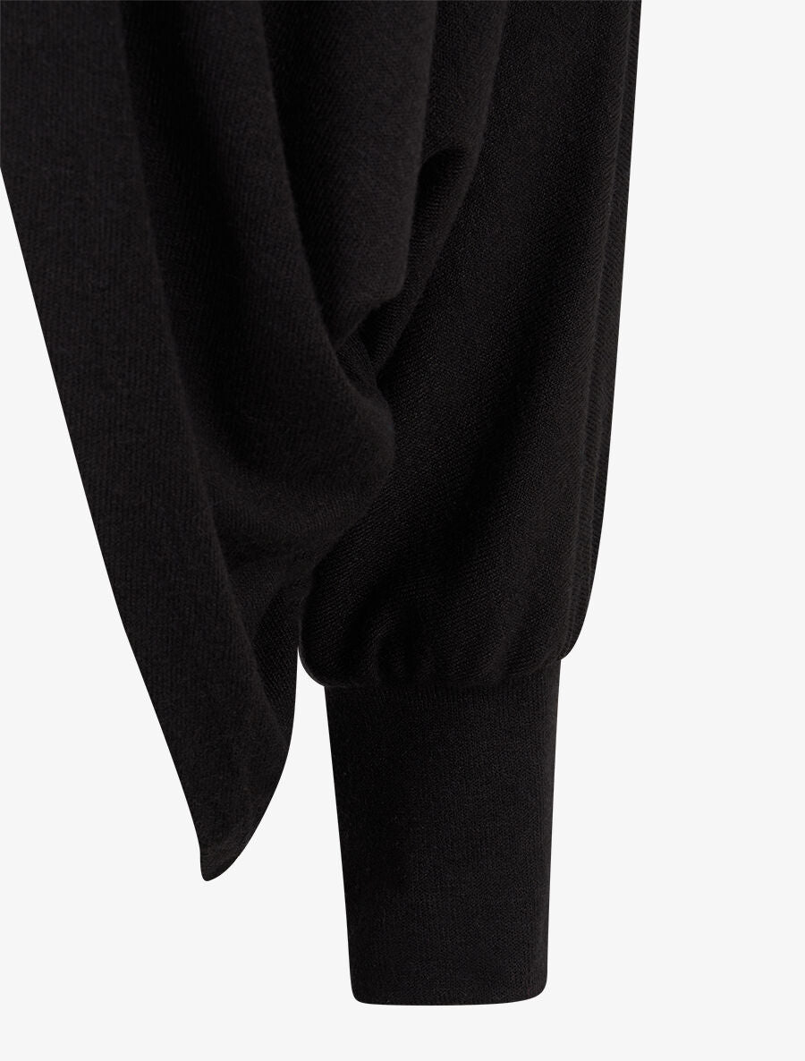 Gilet uni à manches dolman - Noir - 3