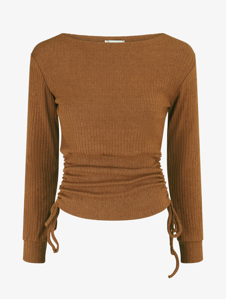 Pull fin côtélé ajustable - Camel - 4