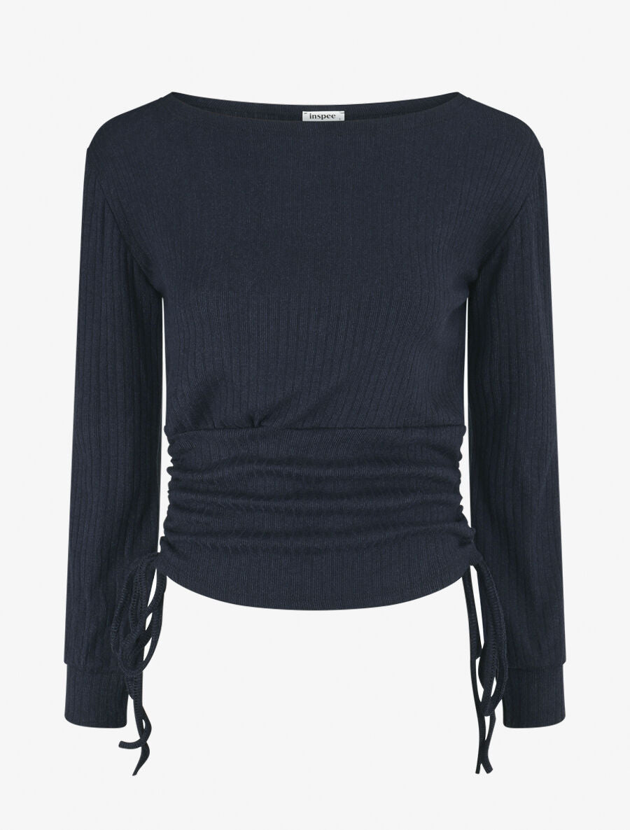 Pull fin côtélé ajustable - Marine - 1