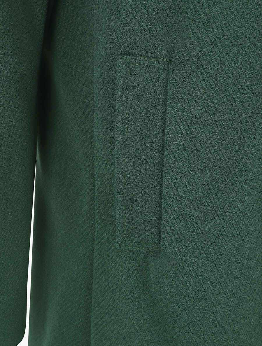 Manteau strié à col cranté - Vert sapin - 3