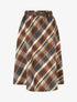 Jupe longue imprimé carreaux - Marron - 1