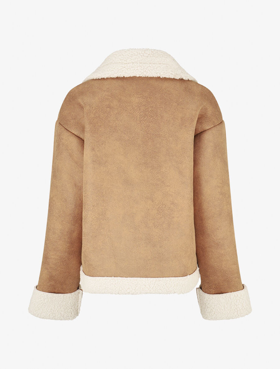 Manteau zippé style aviateur - Camel - 2