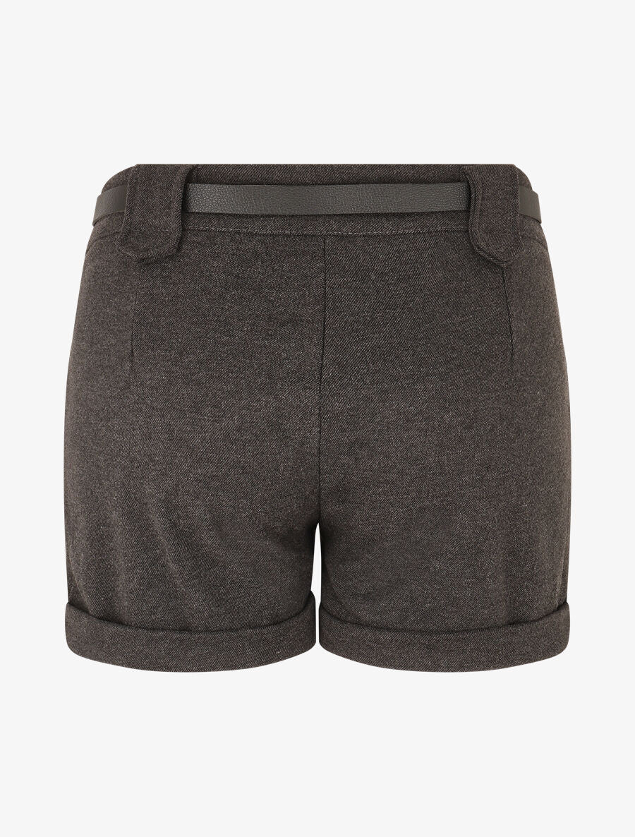 Short épais ceinturé à revers - Anthracite - 2