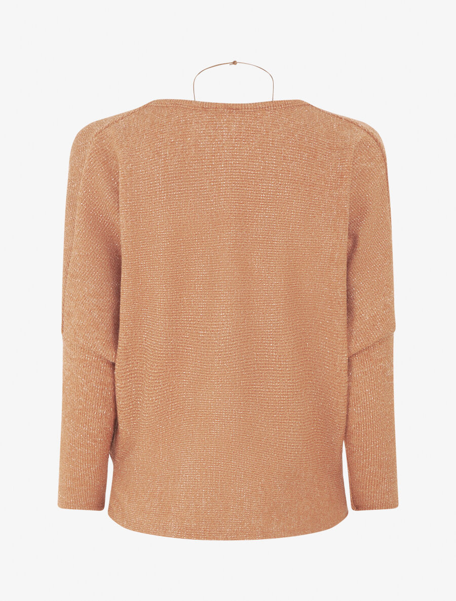 Pull côtelé et irisé - Camel - 2