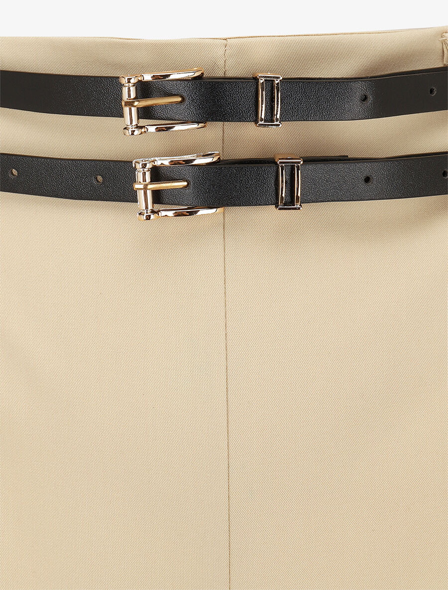 Pantalon droit à double passants - Beige - 3