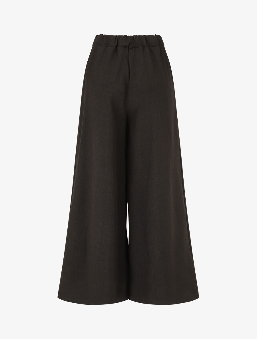 Pantalon uni effet lin - Noir - 2