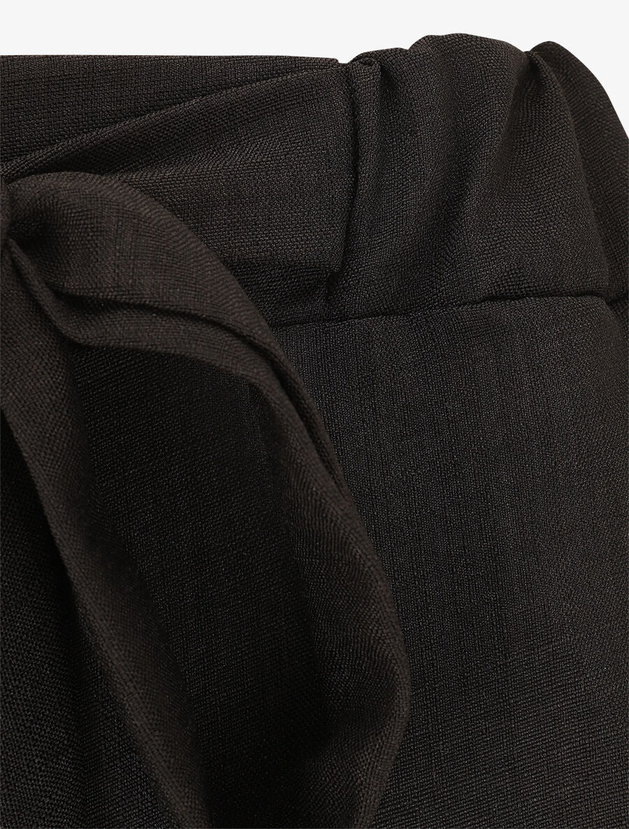 Pantalon uni effet lin - Noir - 3