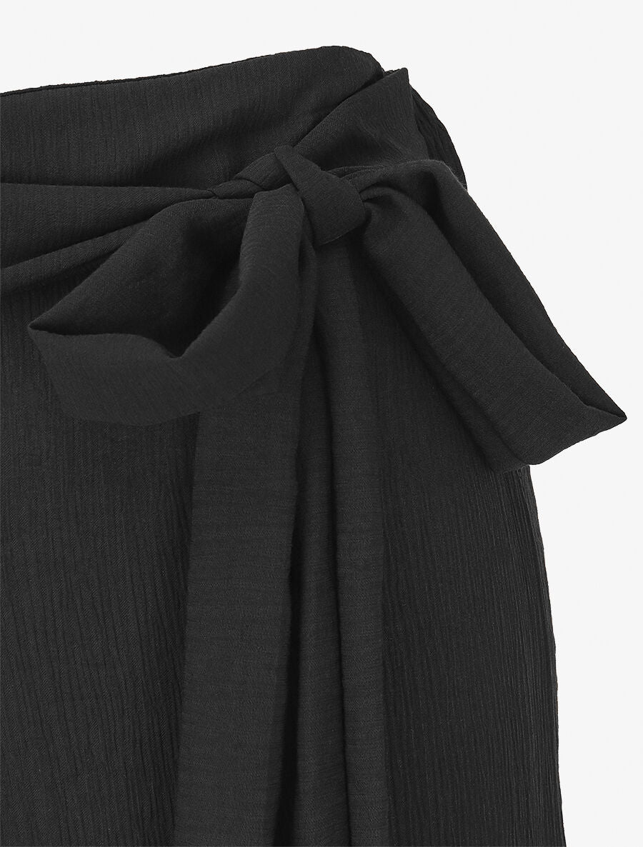 Pantalon texturé à pans - Noir - 3