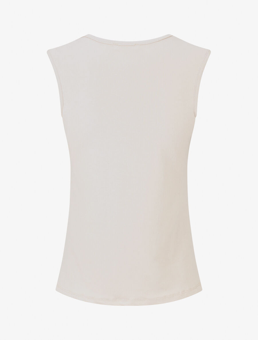 Débardeur droit à bretelles bijou - Beige - 2
