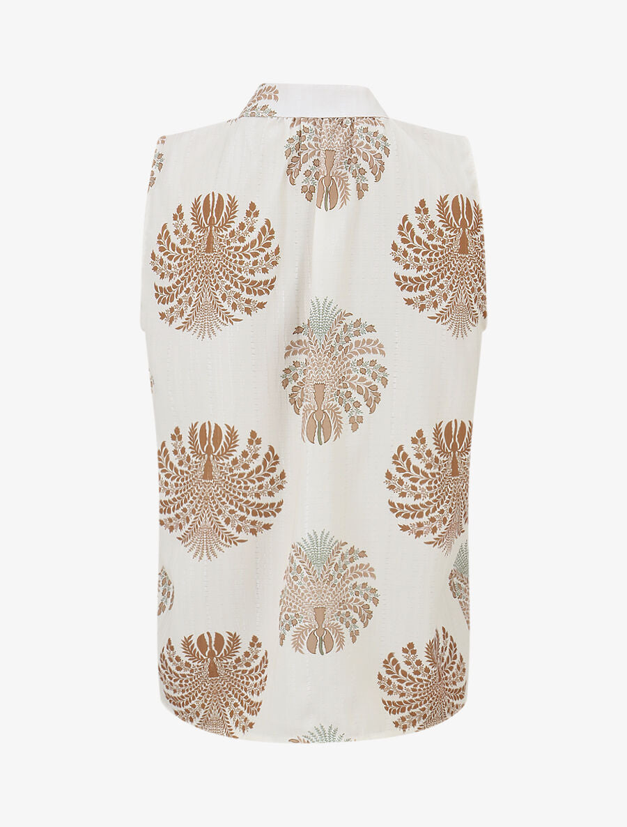 Top sans manches à imprimé fantaisie - Camel - 2