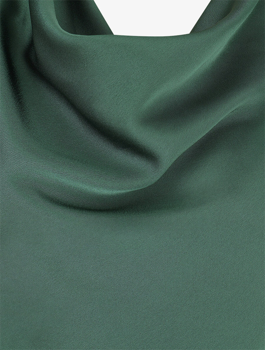 Blouse fluide unie effet satiné - Vert sapin - 3
