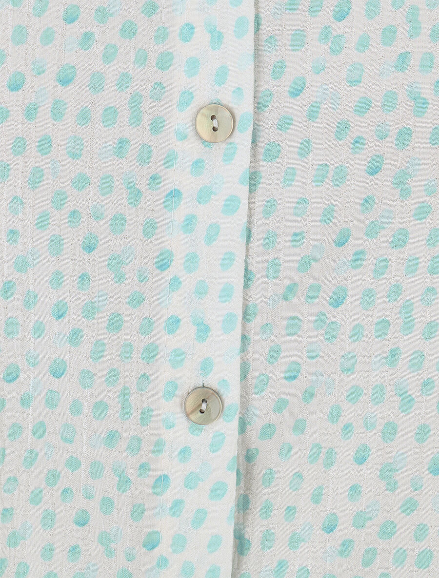 Chemise sans manches à pois - Turquoise - 3