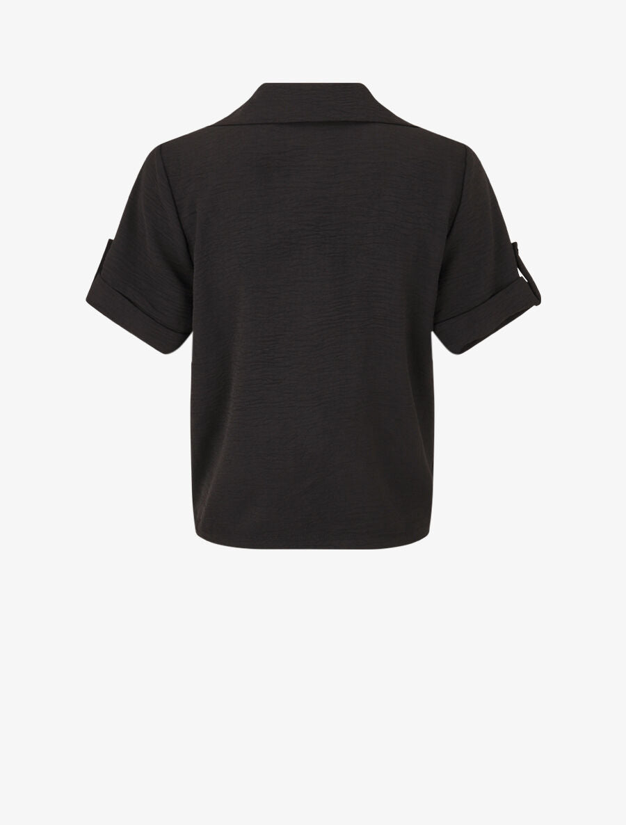 Chemise unie boutonnée - Noir - 2