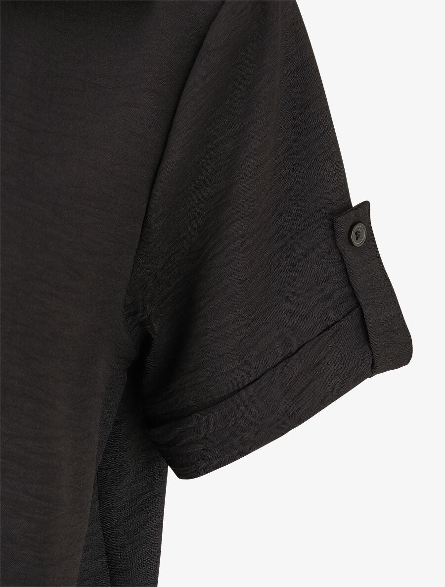 Chemise unie boutonnée - Noir - 3