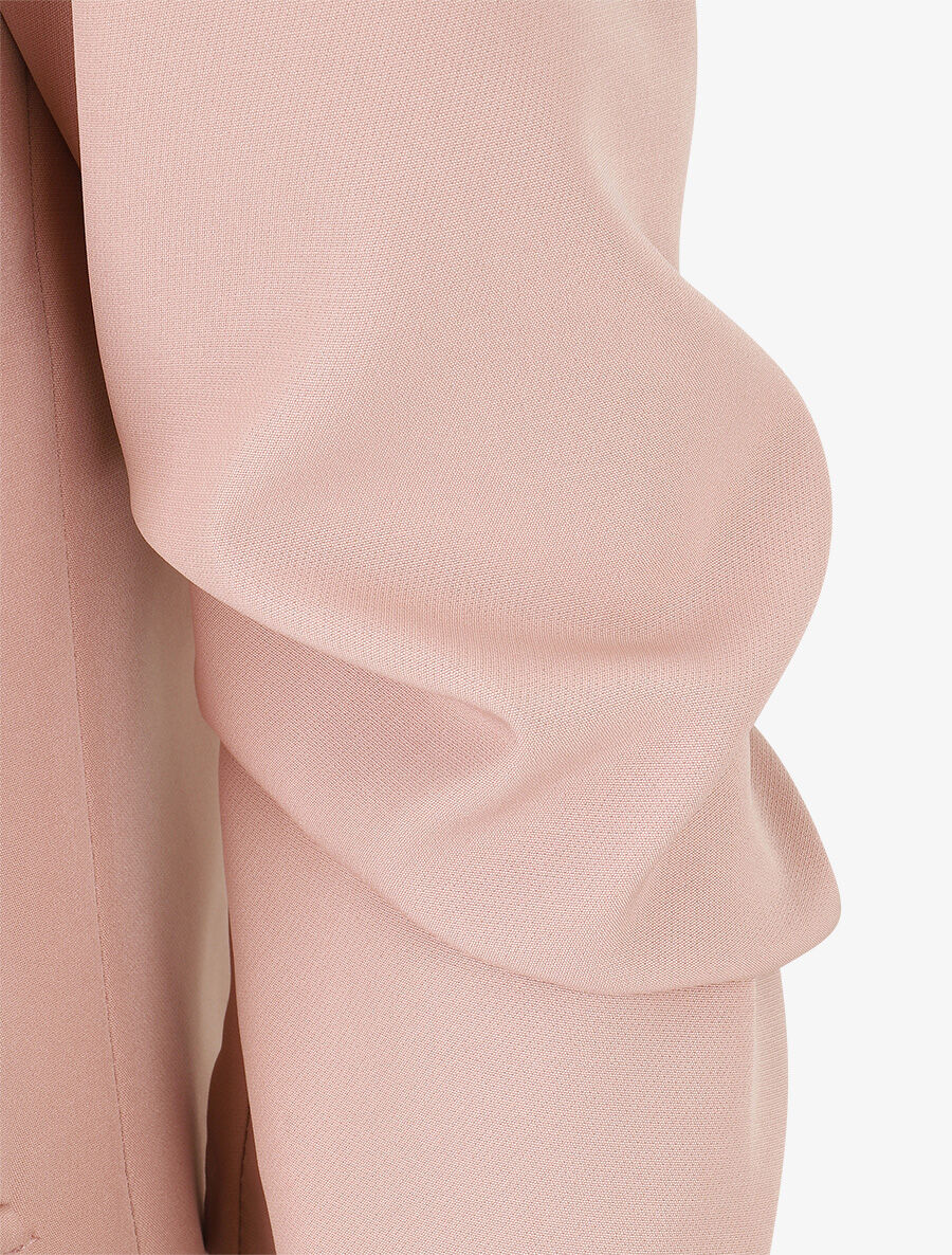 Blazer uni à manches froncées - Rose - 3