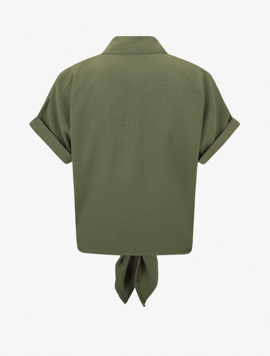 Chemise manches courtes et poche fantaisie - Kaki - 2