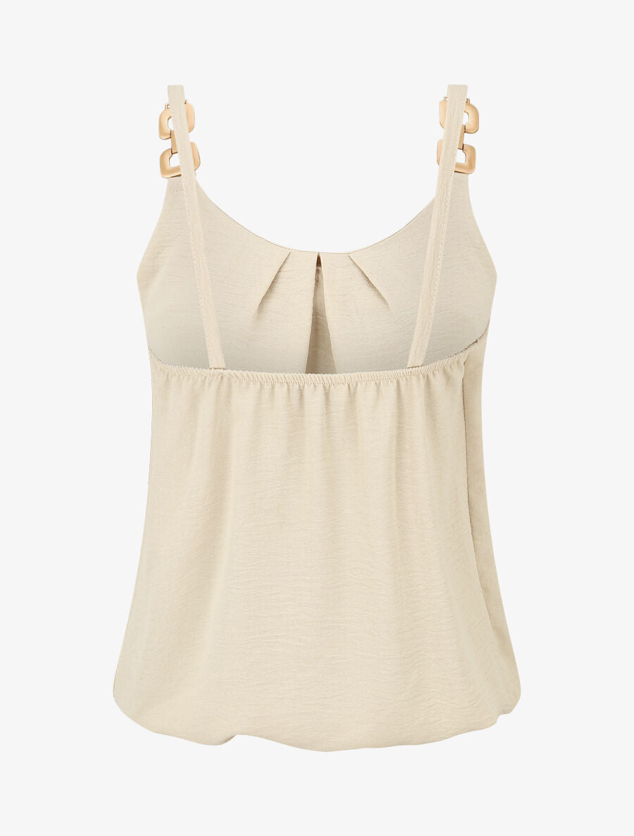 Top droit bretelles fantaisies - Beige - 2