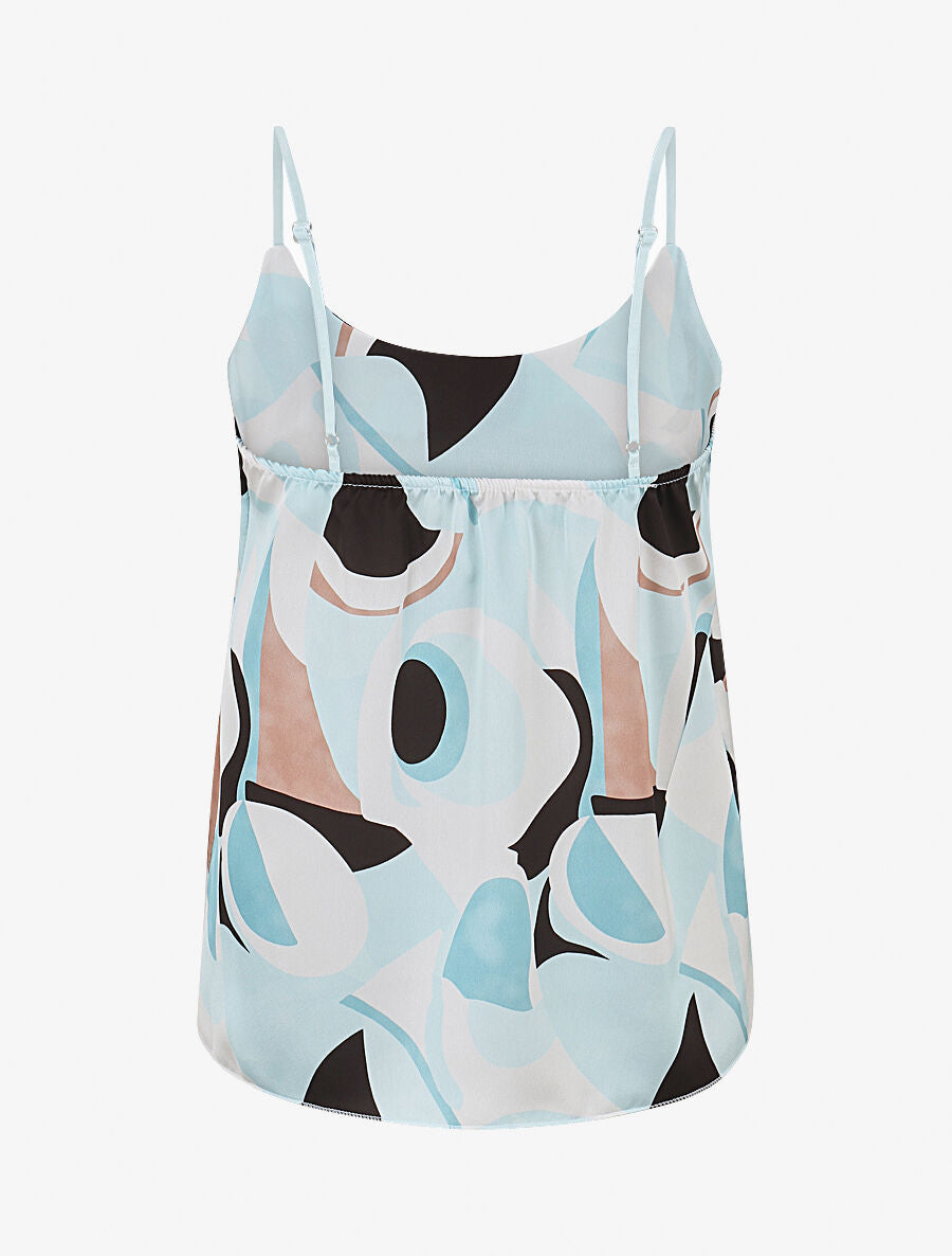 Caraco droit à imprimé abstrait - Turquoise - 2