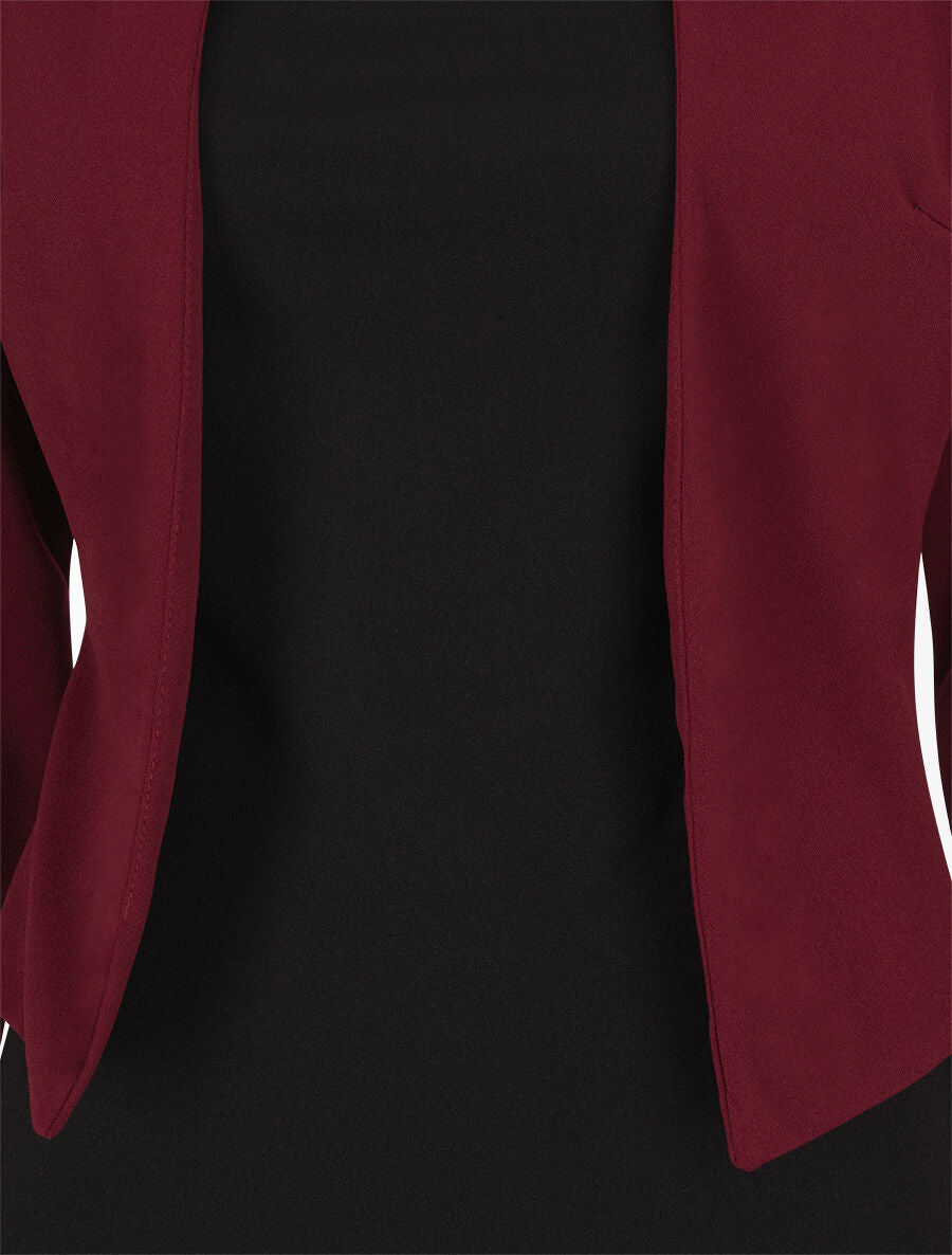 Robe moulante superposée - Lie de vin - 3