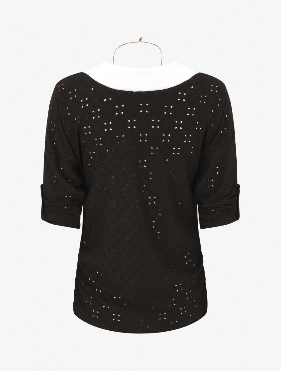 Ensemble top et débardeur bicolore - Noir - 2