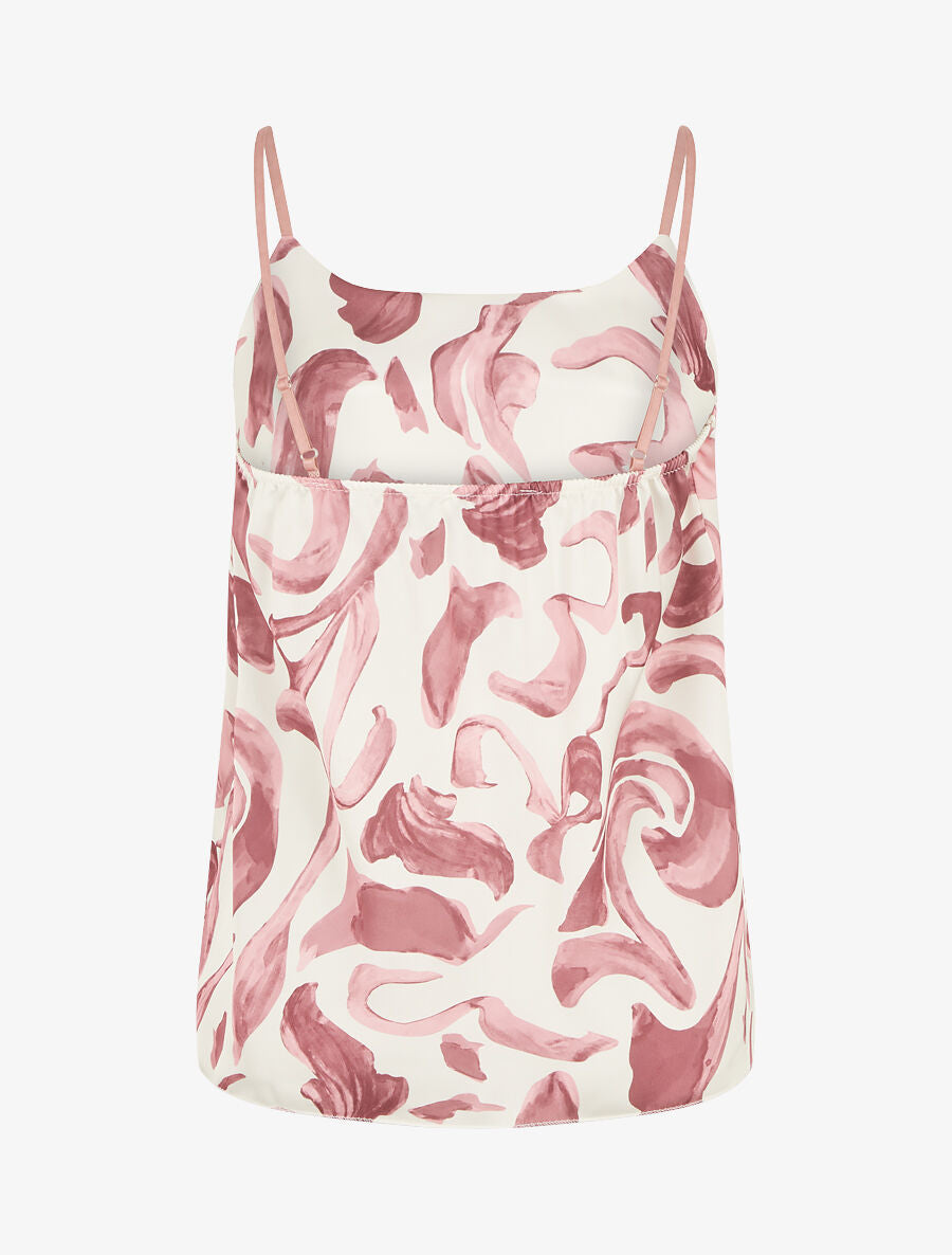 Caraco satiné imprimé fantaisie - Rose - 2