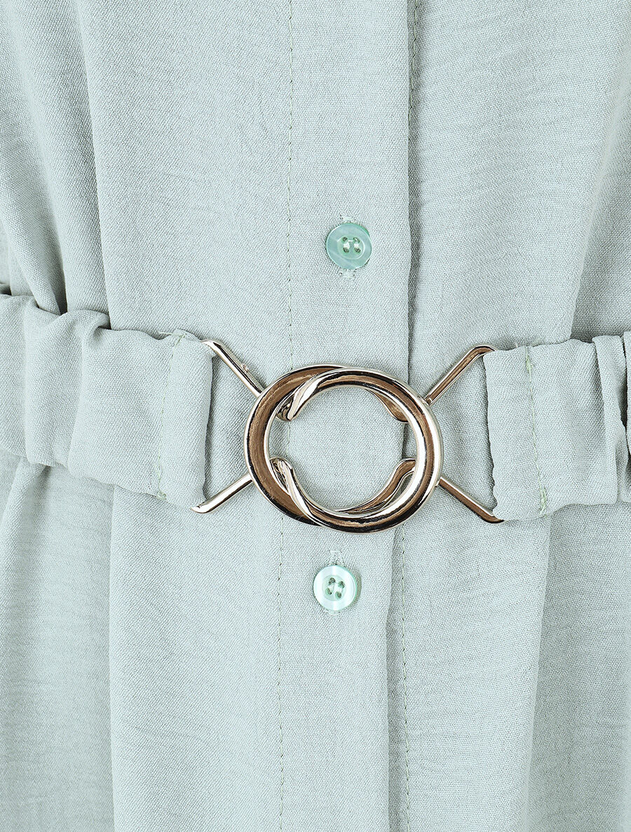 Robe chemise courte coupe droite - Bleu ciel - 3